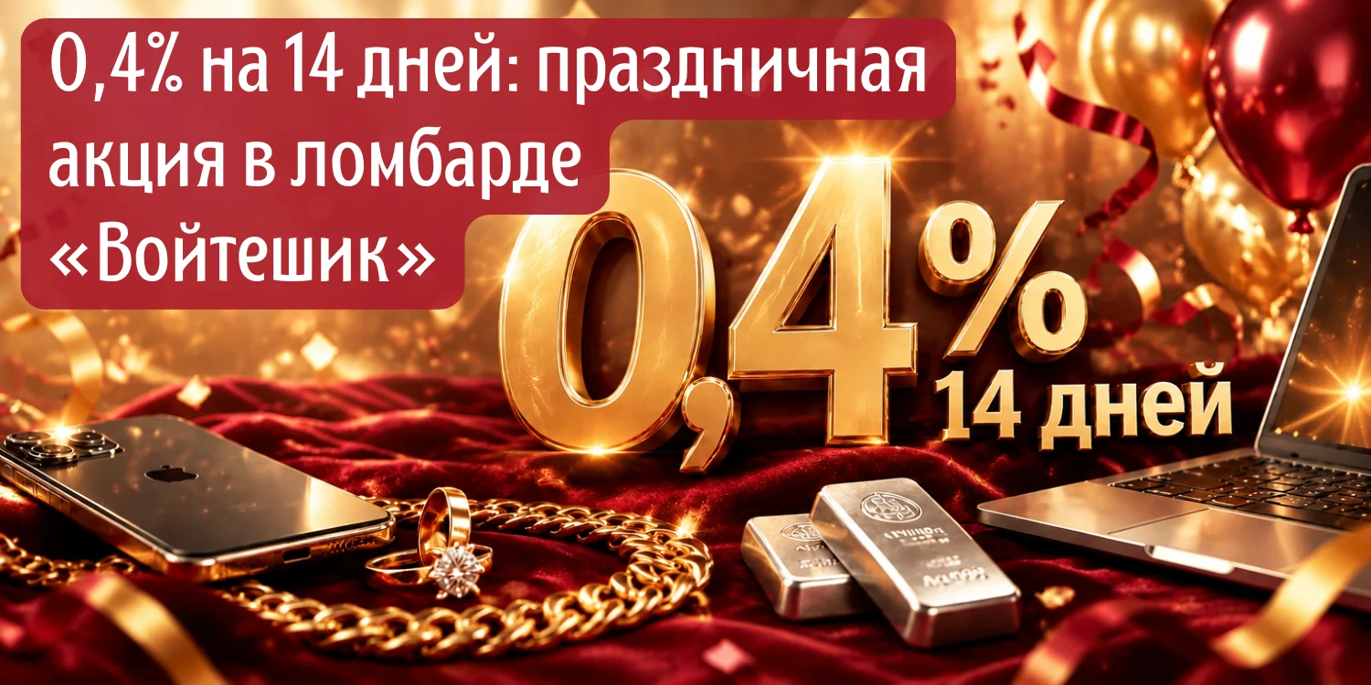 0,4% на 14 дней: праздничная акция в ломбарде «Войтешик» к Международному дню ломбарда
